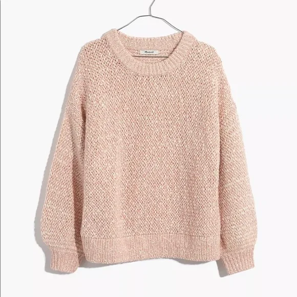 Madewell pink Baez wool/alpaca crewneck pullover sweater size large - Picture 4 of 8
